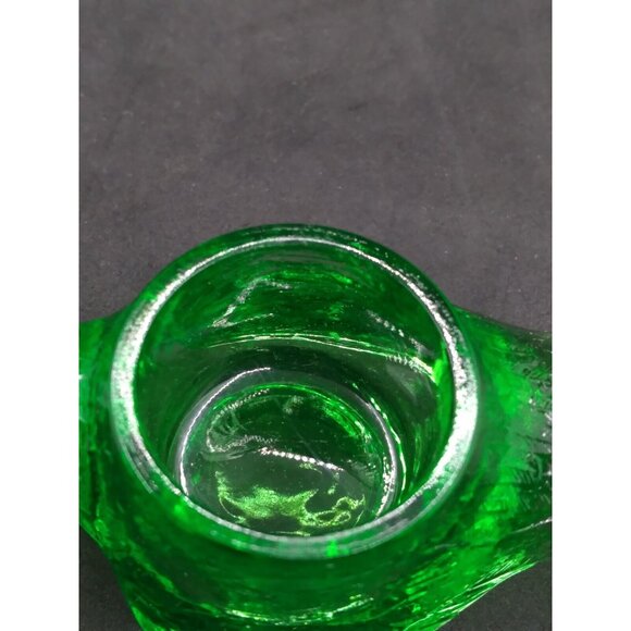 Vtg. Unmarked Possibly L. G Wright Mold Green Bird Glass Open Salt READ - Picture 6 of 14